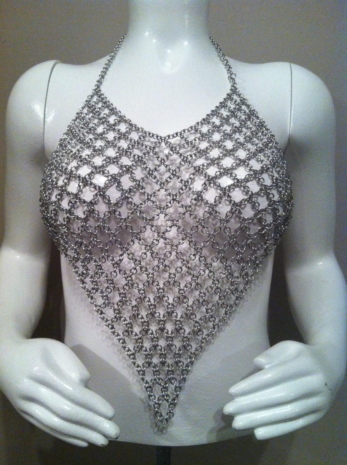 Handmade Chainmaille Women's Lace Style Halter Top