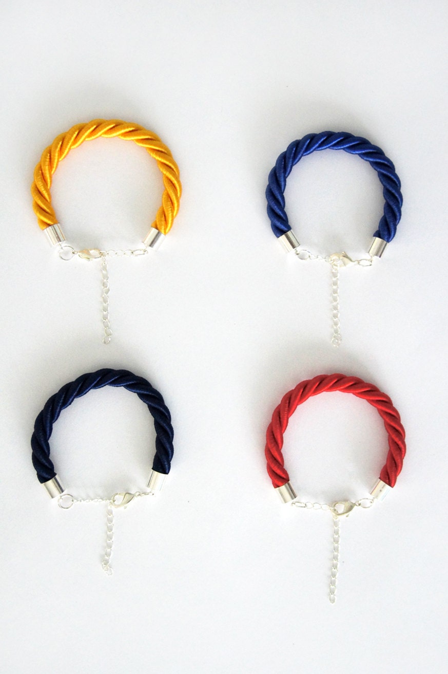 SALE - Twisted Cord Bracelets - Yellow, Royal Blue, Navy, or Red
