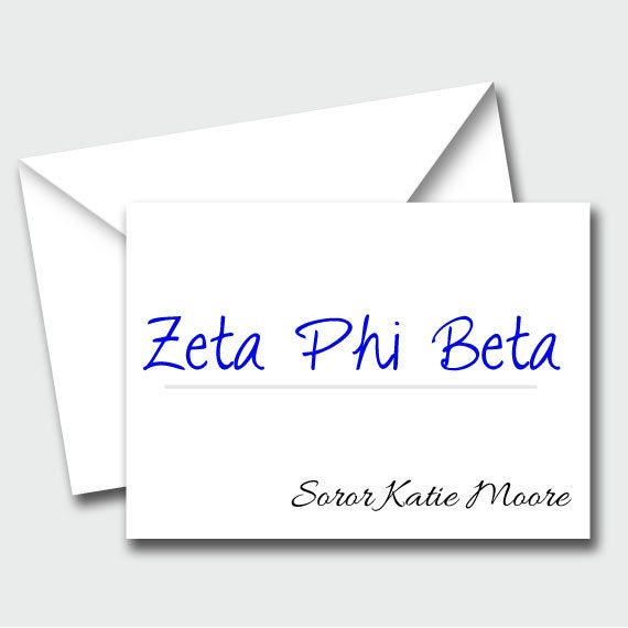 Zeta Phi Beta Sorority Name Notecards