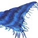 Felted Triangle Scarf/ dark blue felted capelet / Ombre Blue Indigo baktus/ Ready to ship