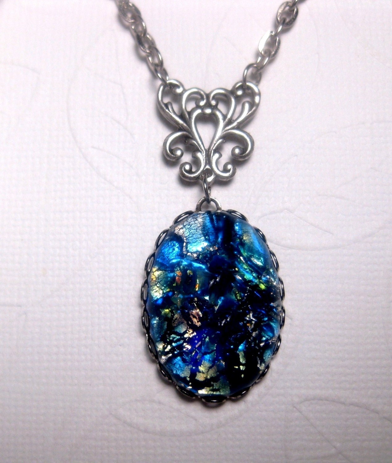 Blue Japanese Water Opal Necklace
