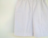 Khaki Stripe Seersucker Shorts with Pockets, Baby Boy Swimsuit, Toddler Boy Summer Clothing, Custom Boutique Children Clothing