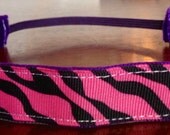 NOODLE HUGGER Non slip ribbon headband - pink and black zebra/leopard print - 7/8 inch (running, working out, everyday: women and girls) 