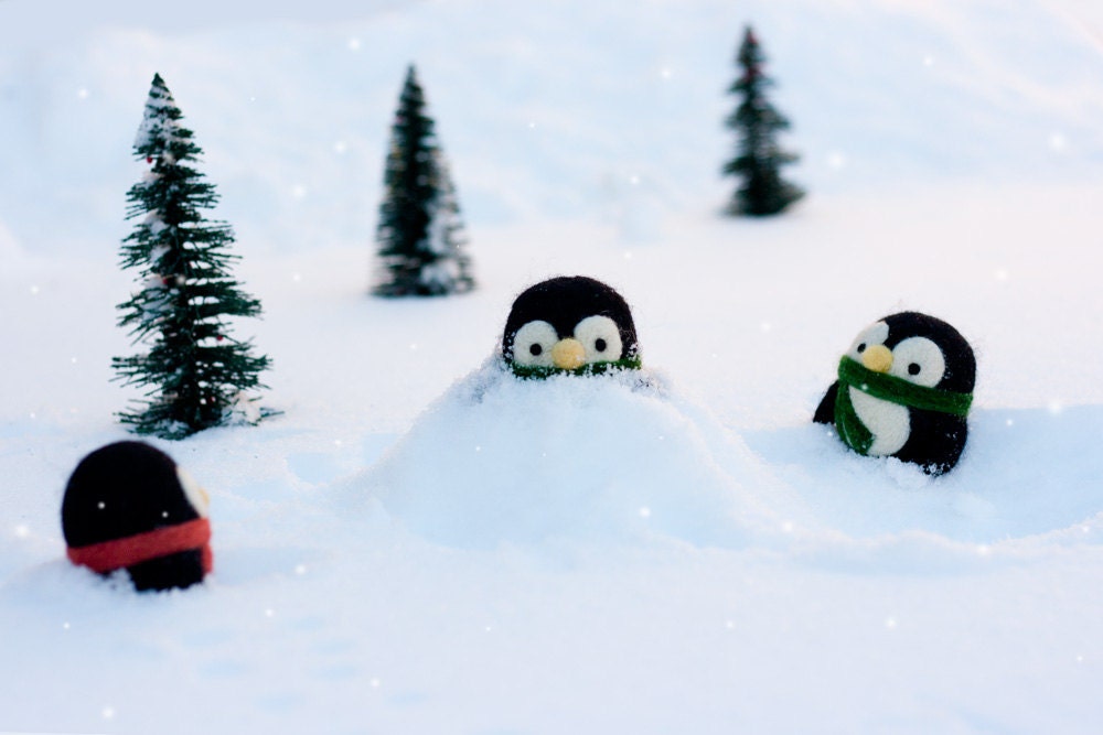 Patrick, Needle Felted Penguin with Custom Scarf