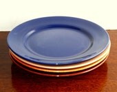 Vintage El Patio Franciscan bread and butter plates in 4 colors, 1940s, from Gladding McBean