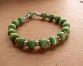 Green and Silver Stretch Bracelet