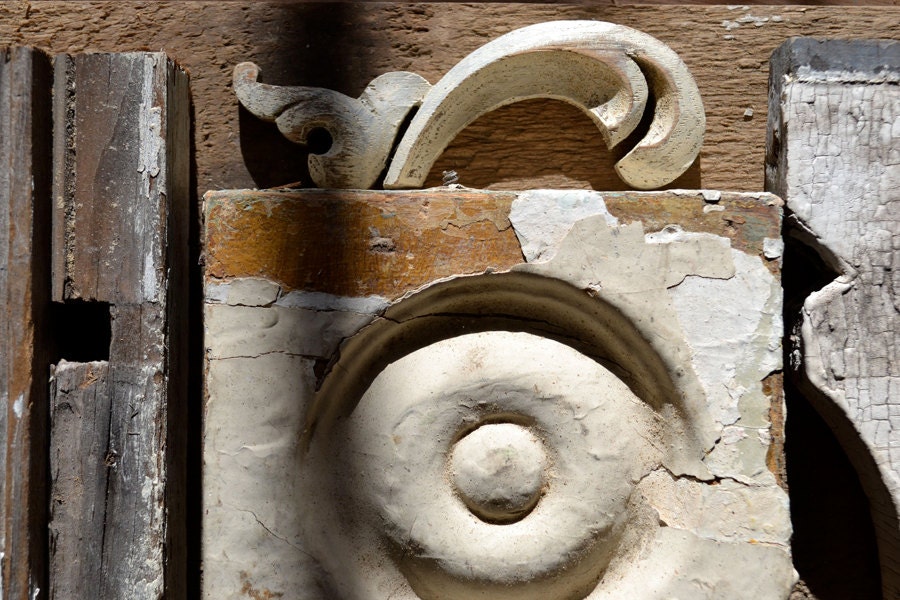 love sign architectural salvage typography letters L O V E ORIGINAL ART  by Elizabeth Rosen