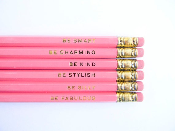 Gentle Reminders Pencils- Pink, Set of 6