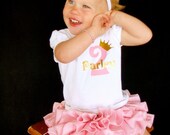 Parley Ray Girls Birthday Taffeta all around Ruffled Skirt Baby Bloomers/ Diaper Cover / Photo Props