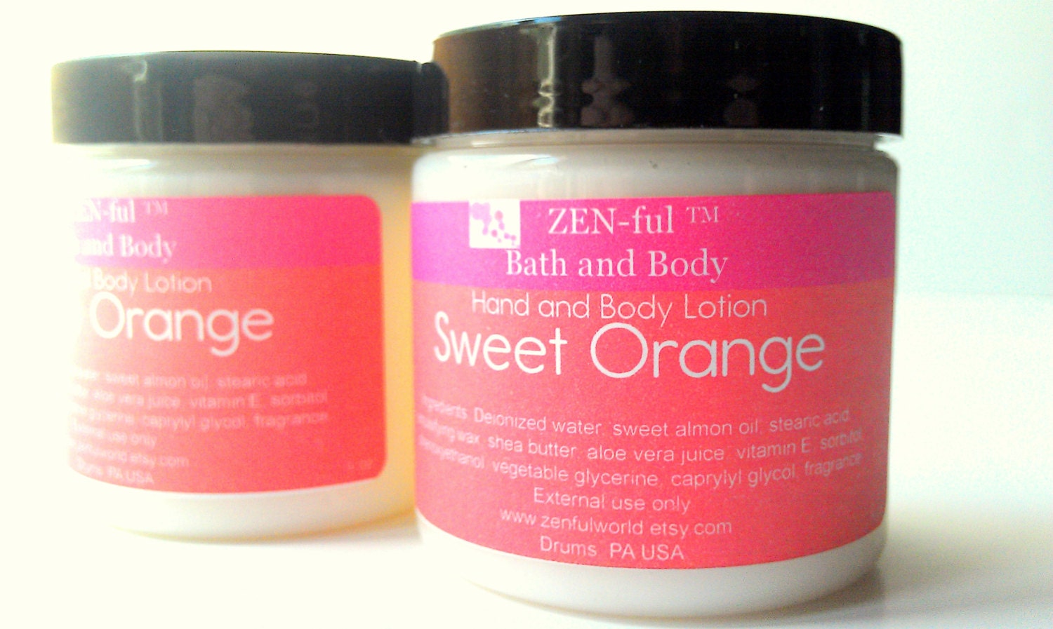 Sweet Orange Body Lotion by ZEN-ful, Hand Lotion,  Shea Butter Body Lotion, Paraben Free Lotion, Gift Ideas, skin care, Lotion 4 oz