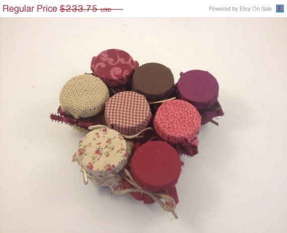 ON SALE  15% off 85 Mason Jar Favors in earthy prints with Custom Labels