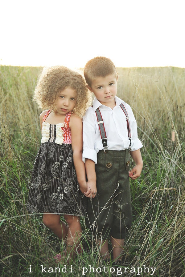 The Tuxedo Pinafore -- Boutique Pinafore in sizes 9-12 months, 18-24 months, 2t-3t, 4t-5t, Girls size 6-8