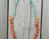 carnelian and chrysocolla FARRAH necklace
