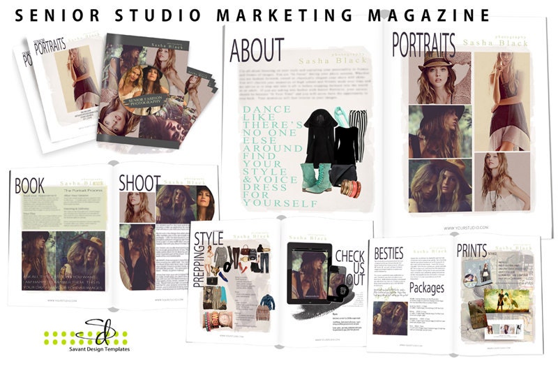 Photography Marketing Template - Senior Studio Marketing Magazine /Postcard / DVD Lable & Case - Text Included