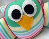 Ready to Ship CE marked Sock Owl, stripes, plush toy