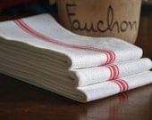 Antique French linen metis Towels, red stripes, French Kitchen,Torchon, French kitchen coth, French housewares, Cottage chic, supplies