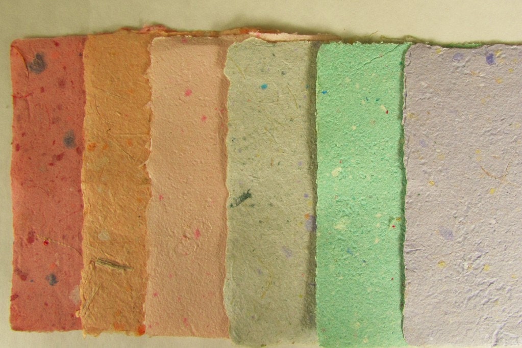 Handmade Paper- Pastels- Recycled