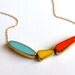 In Flight Necklace // blue, yellow, orange mid century jewelry // LilahV