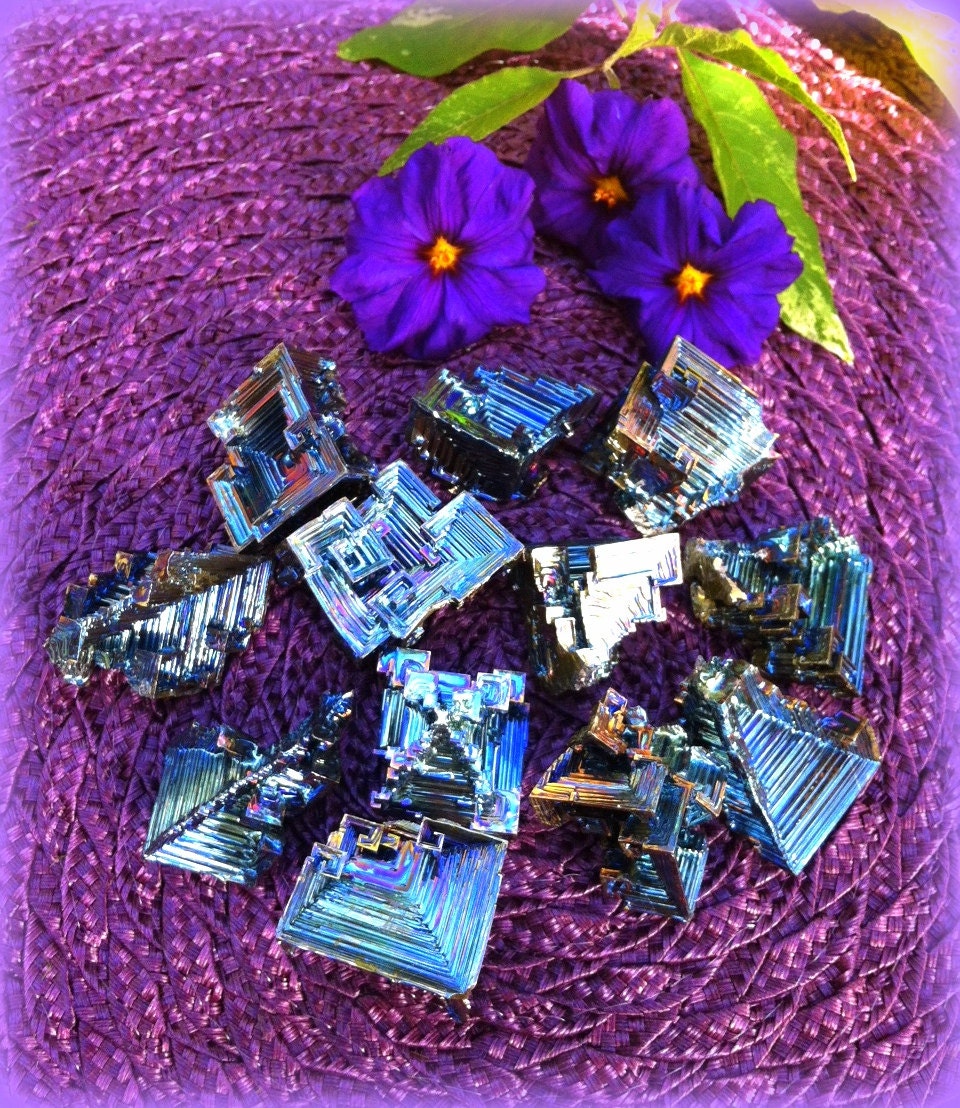 Bismuth metal specimen (medium) - Harnessed energy, structure, systems, organization, teams & connections - transformation across chakras