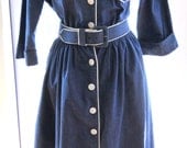 Vintage denim California Girl shirtwaist dress from the 1980's: 12