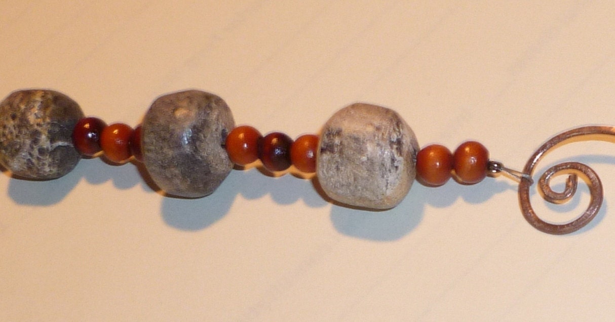 Ancient History Fossil / Mammoth Bone Bead Feng Shui Charm