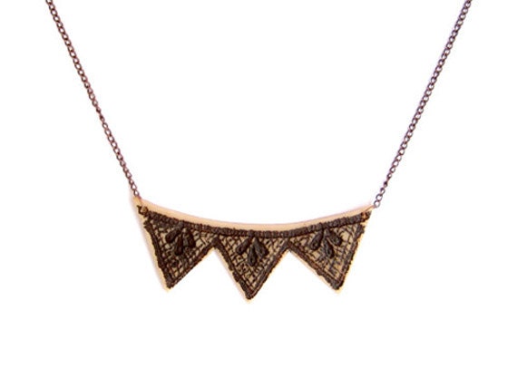 Bunting Necklace / Clay Triangles Necklace /Geometric Necklace /Geometric Jewelry