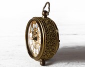 Elegant vintage little BRASS Goldbuehl  german Alarm CLOCK
