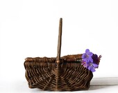 Very old little French  BASKET CHESTNUT Wood for CHILD