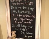 ON SALE Seymore Chalkboard Framed with Decorative Woodwork and Rosettes