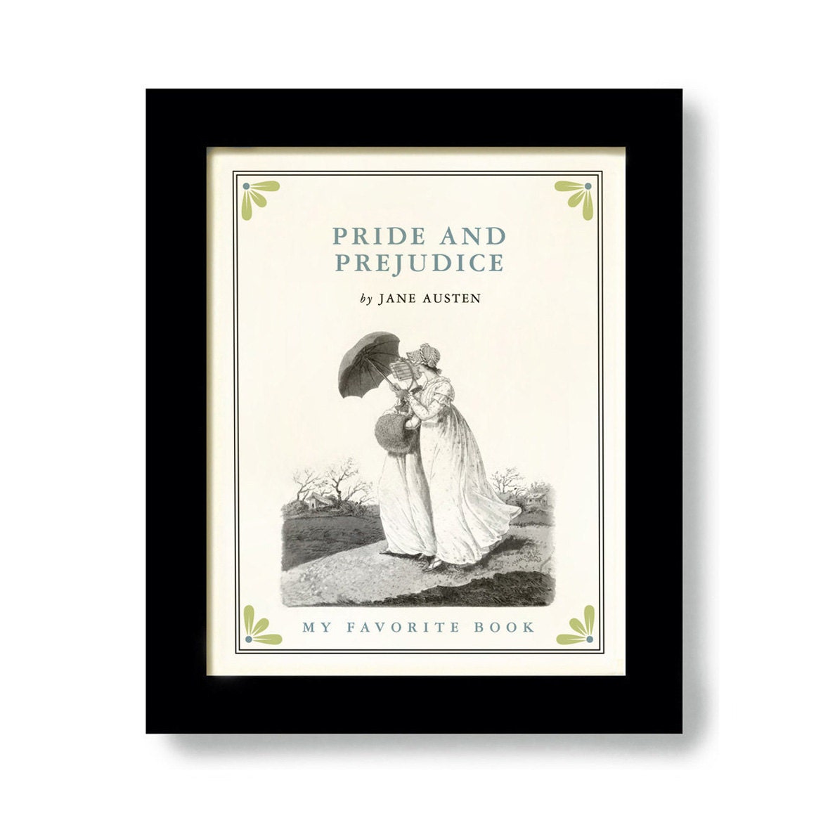 Jane Austen Pride and Prejudice Classic Books Framed Art Print