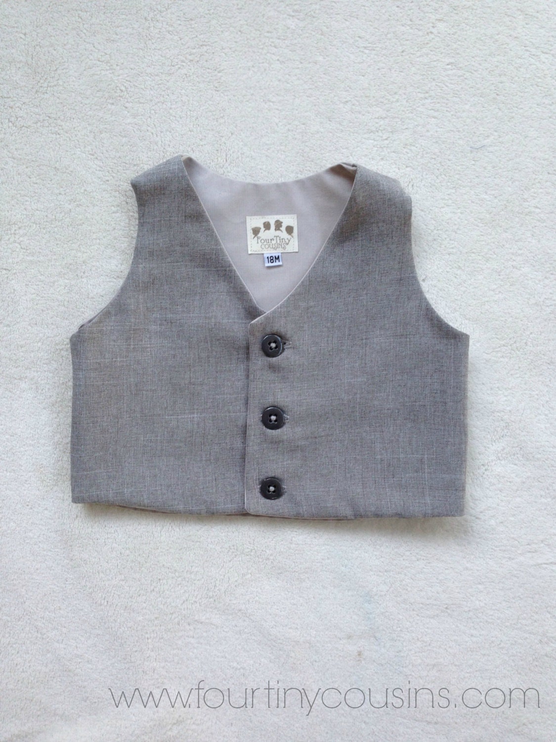 Boys Vest - Ring Bearer - Infant vest - Baby boy photo prop - photo prop - gray vest - baby vest - boys photo prop - toddler photo prop