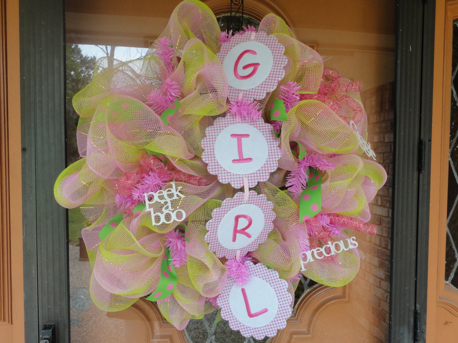It's a girl deco mesh wreath