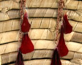Red Geranium Pressed Flower Petal Earrings