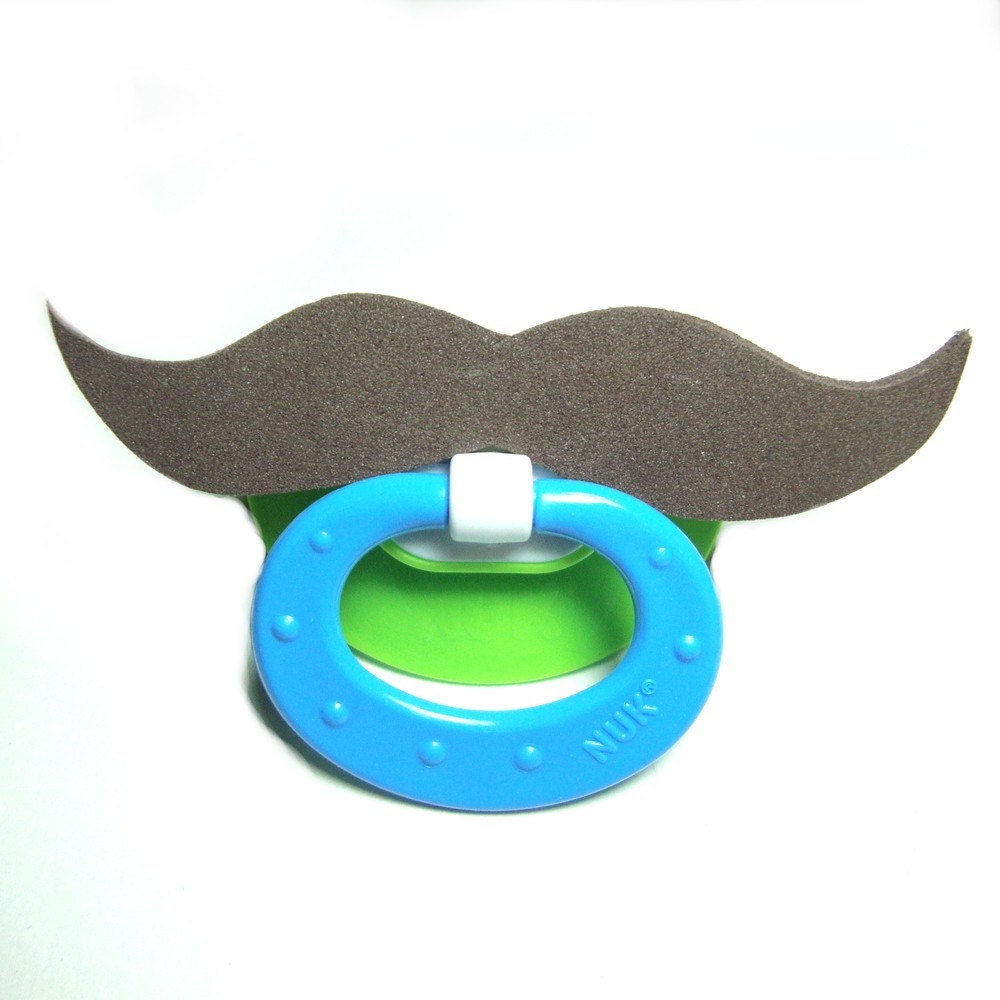 Brown Mustache pacifier 0 to 6 months