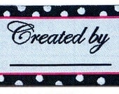 Labels, Created by, Pink and Black, Sewing, Quilting