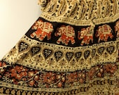 ethnic Indian natural cream cotton dress . spring / summer . Elephants on Parade . boho hippy gypsy . tent kaftan . osfm