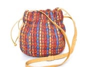 Vintage Sharif 1980s Primary Color Strip Bucket Bag