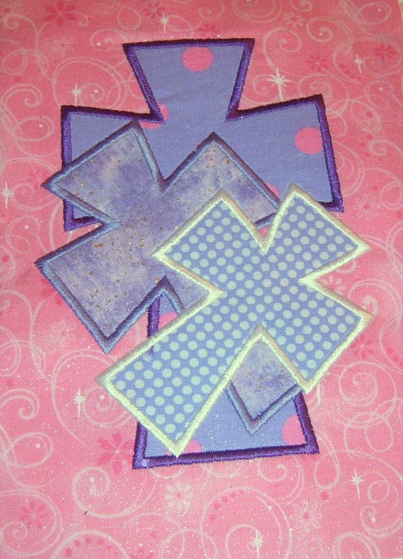 Machine Embroidery Crosses,Embroidery Design, Stacked Crosses, Pillow Supplies, Craft Supplies, Handmade