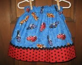 Hot wheels Race Cars Vehicles blue black red girls skirt.