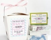 four soap summer gift box set with lilac, sweet pea, lemon and sage and green tea linden flower and chevron label scented soaps