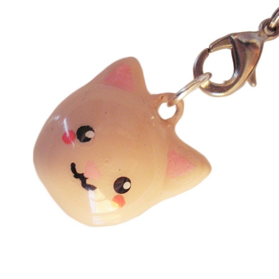 Kawaii Cat Phone Charm Polymer Clay - ON SALE