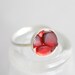 Sea Glass & Sterling Silver Ring - Mosaic Red - Size 7