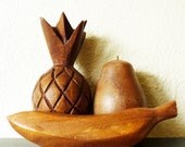 Wooden Fruit Kitchen Vintage Decor - Pineapple, Pear & Banana