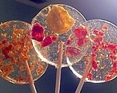 BREAKFAST OF CHAMPIONS - Maple Flavored Lollipops with Fruit, Bacon, Potato Chips and Edible Gold Leaf