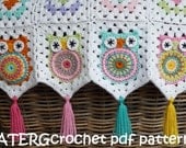Crochet pattern owl granny square by ATERGcrochet