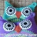Crochet pattern owl cushion by ATERGcrochet in two sizes