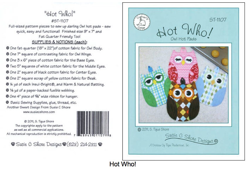 Susie C Shore Designs - Hot Who Pattern