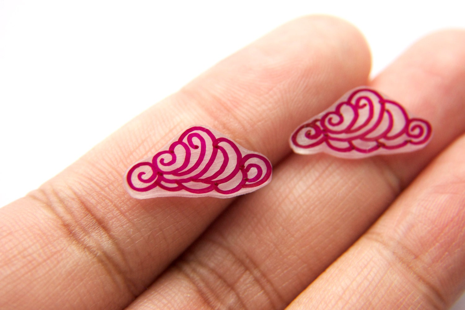 Whimsical Shrink Plastic Swirly Clouds
