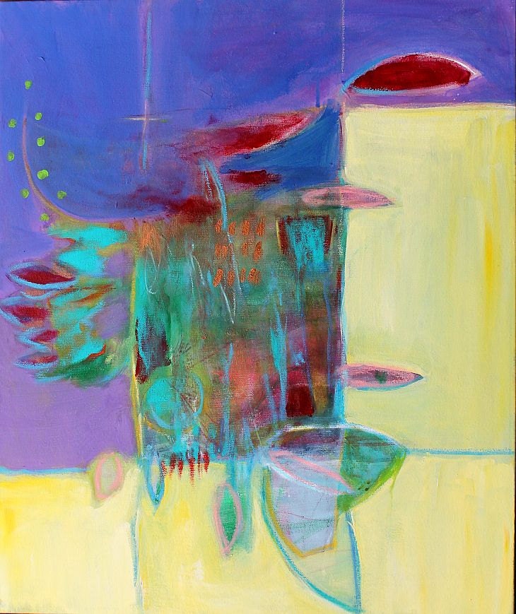 Intuitive Abstract Painting Mixed Media "Shield"