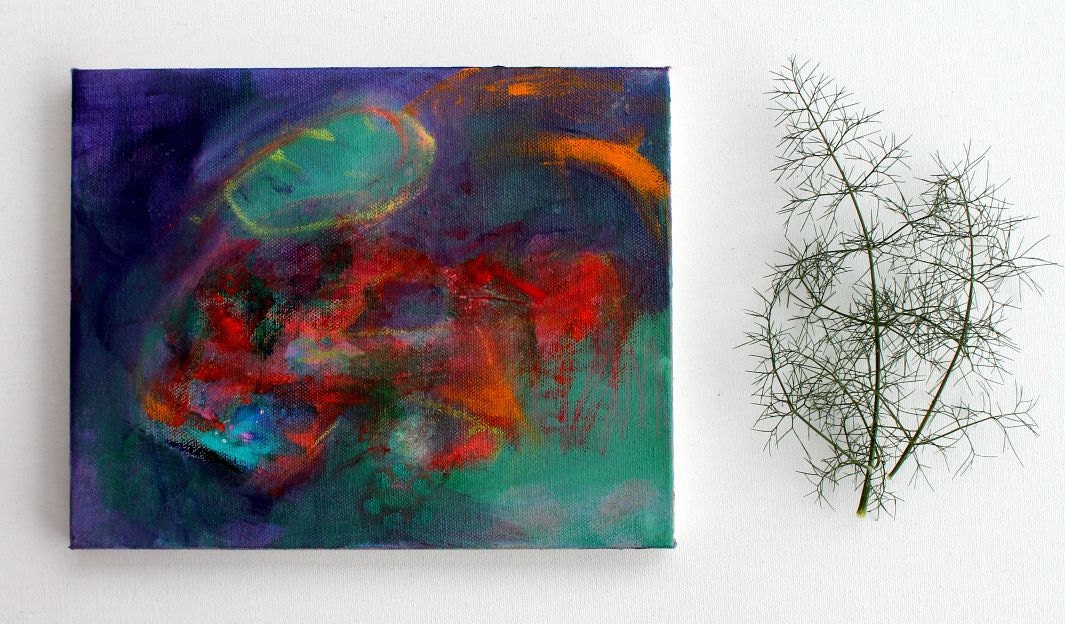 Original Small Abstract Painting Canvas "Cougar, I Will Remember"